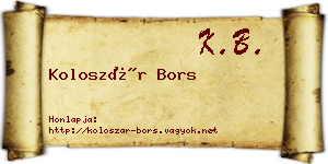 Koloszár Bors névjegykártya